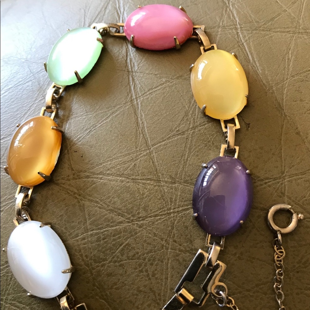 Vintage Bracelet 7” Gold Filled Beautiful Stones